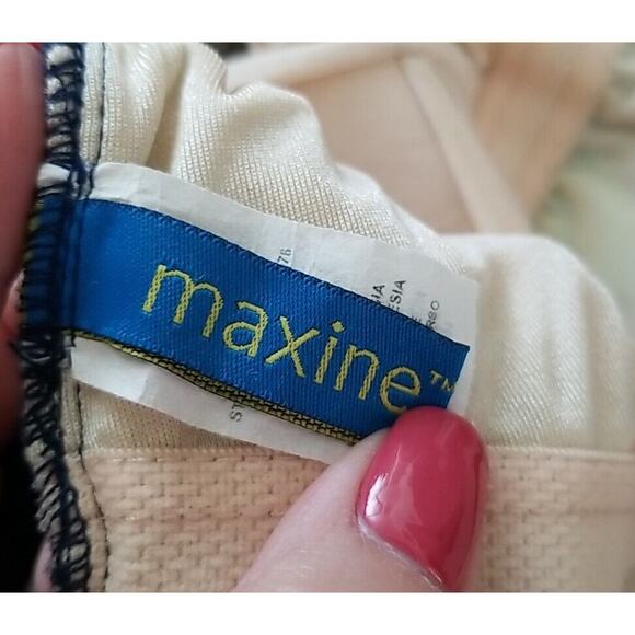 Maxine Of Hollywood Blue Floral Cross Over One Piece Bathing Swimsuit‎ Size 22W - Picture 4 of 7